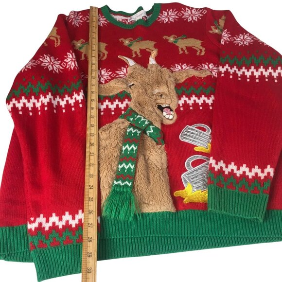 Jolly Sweaters Sweater Mens 2XL Funny Goat Christmas Pullover Novelty Holiday - Picture 14 of 15
